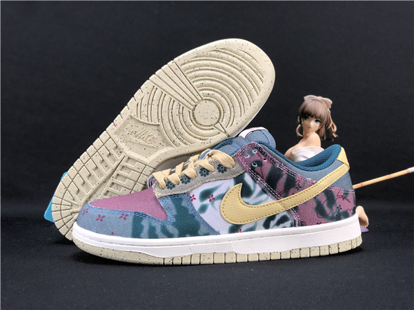Men's Dunk Low SB Blue/Pink/Yellow Shoes 061 Men's Dunk Low SB Blue/Pink/Yellow Shoes 061